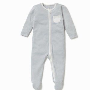 NWT MORI Blue Stripe Baby Zip-Up Sleeper: …